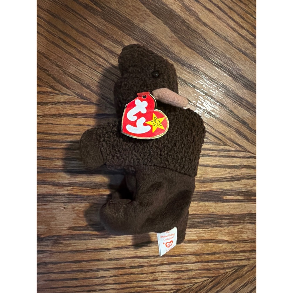 Ty Beanie Baby Roam the Buffalo Dark Brown Bison Plush Toy 1998 Vintage Tags